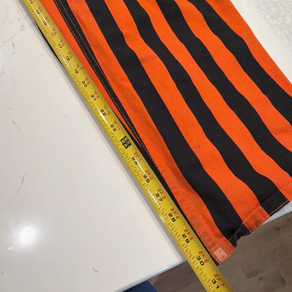 Game Bibs Adult Orange/Black College Stripes Overalls Large - Picture 7 of 14